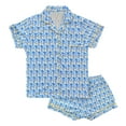 thumbnail image 6 of Hitime Milk Silk Womens Pajamas Set Button Down Summer Sleepwear Short Sleeve Breathable Nightwear Loungewear Set, Size XXS, 6 of 7
