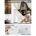 thumbnail image 5 of No Hook Shower Curtain with Snap-in Liner, Brown Easter Bunny Waterproof Fabric Bathroom Curtains, Spring Retro Farmhouse Rabbits Floral Bath Curtains & Mesh Top Window Standard 72"x72", 5 of 9