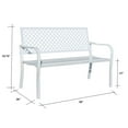 thumbnail image 3 of Winter Wonderland- White All-Steel Garden Bench for Relaxation, 3 of 5