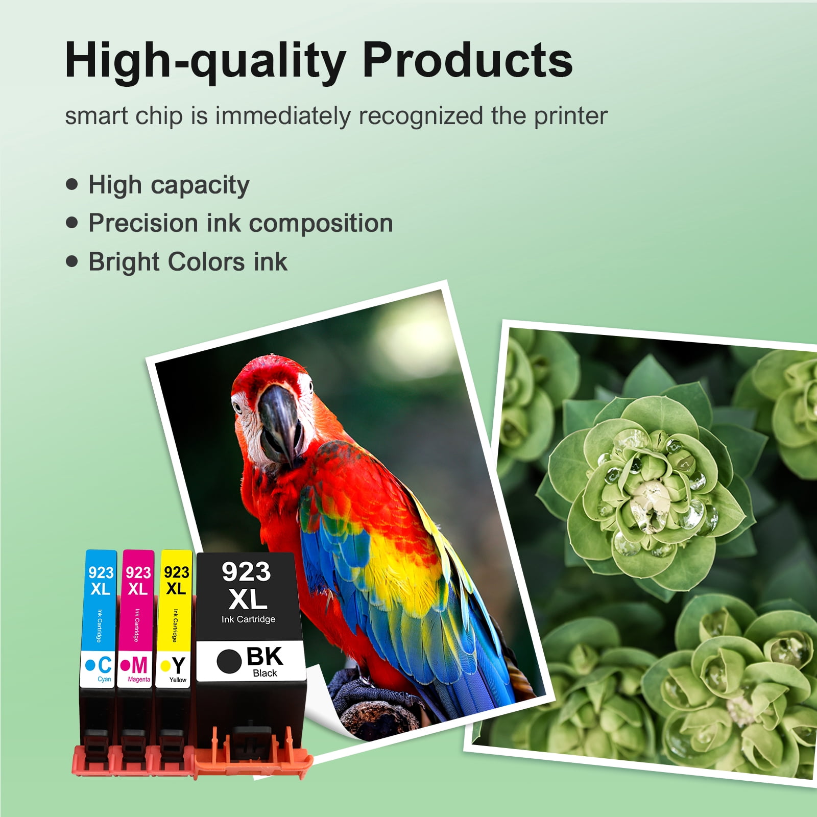 Compatible for HP 923 923XL 923e Ink Cartridges Combo Pack with Chip OfficeJet Pro 8130 8135 8120 8122 8124 8125 8132 8134 8135 8138 8139 Printer (4 Pack, B/C/M/Y)