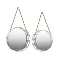 thumbnail image 2 of Benzara BM132439 Wall Mirror with Roman Numeral Frame & Rope Handle - Silver - 22 x 4.25 x 22 in. - Set of 2, 2 of 2