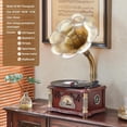 thumbnail image 3 of HZLSBL Gramófono vintage con salida Bluetooth Tocadiscos vintage Tocadiscos de gramófono retro para discos de vinilo de 7" 9" 12" 3 velocidades, Hi-Fi, hecho a mano por Pure Oak (nogal), 3 of 5