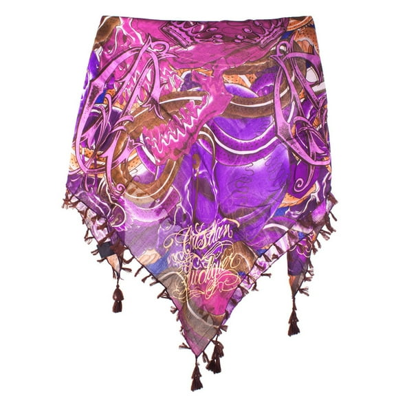 Christian Audigier Quad CA all Over 40x40 Cotton Scarf