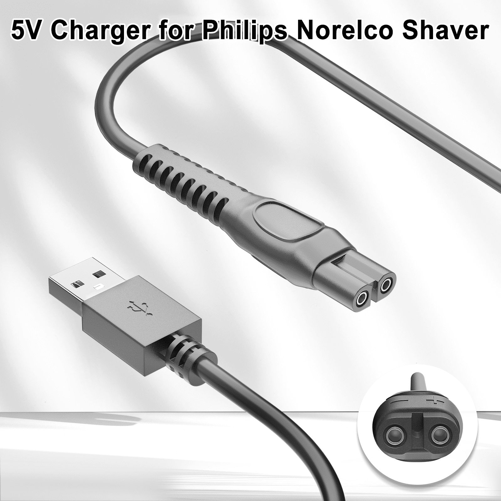 5V Charger Compatible with Philips Norelco Shaver 3900 2400, Wet & Dry Shaver Series 2000 5000 7000 3000 QP2724 QP2834 QP1924 One Blade Series
