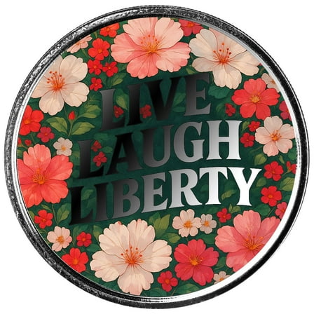 Live, Laugh, Liberty 1 Troy oz .999 Fine Silver Color Round