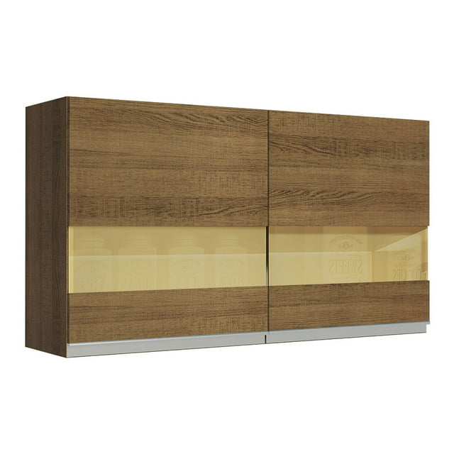 Alacena Madesa Glamy 120 cm 2 Puertas Con Vidrio Marrón