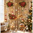 thumbnail image 3 of 2026 Christmas Blessing Stained Glass Crystal Suncatcher, Poinsettia Snowflake Bell Holiday Hanging Ornament for Home & Porch Display, 3 of 6