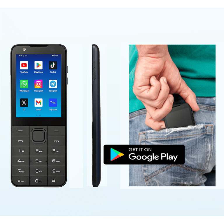 TIQ mini, Smartphone Android 13 with Android Auto, 3+32GB