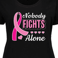 thumbnail image 4 of Inktastic Breast Cancer Awareness Nobody Fights Alone Pink Ribbon Women's Plus Size T-Shirt, 4 of 5