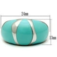 thumbnail image 2 of Luxe Jewelry Designs Women's Stainless Steel Tapered Ring with Turquoise Epoxy - Size 10 (Pack of 2), 2 of 4