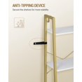 thumbnail image 5 of Ladder Shelf  Bookshelf Bookcase Freestanding Corner Storage Shelve With 2 Hooks For Home Office Living Room Kitchen Bedroom Industrial 11.8" D X 17.3" W 63" H White Bc19213g, 5 of 8