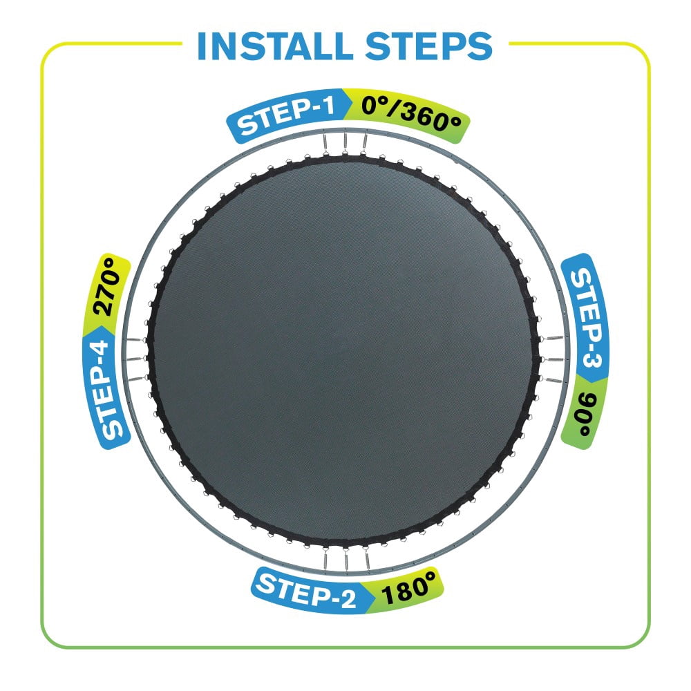 Machrus Upper Bounce Replacement Jumping Mat, Fits 8 ft Round Trampoline Frame with 60 V-Hooks, using 5.5" springs- Mat Only