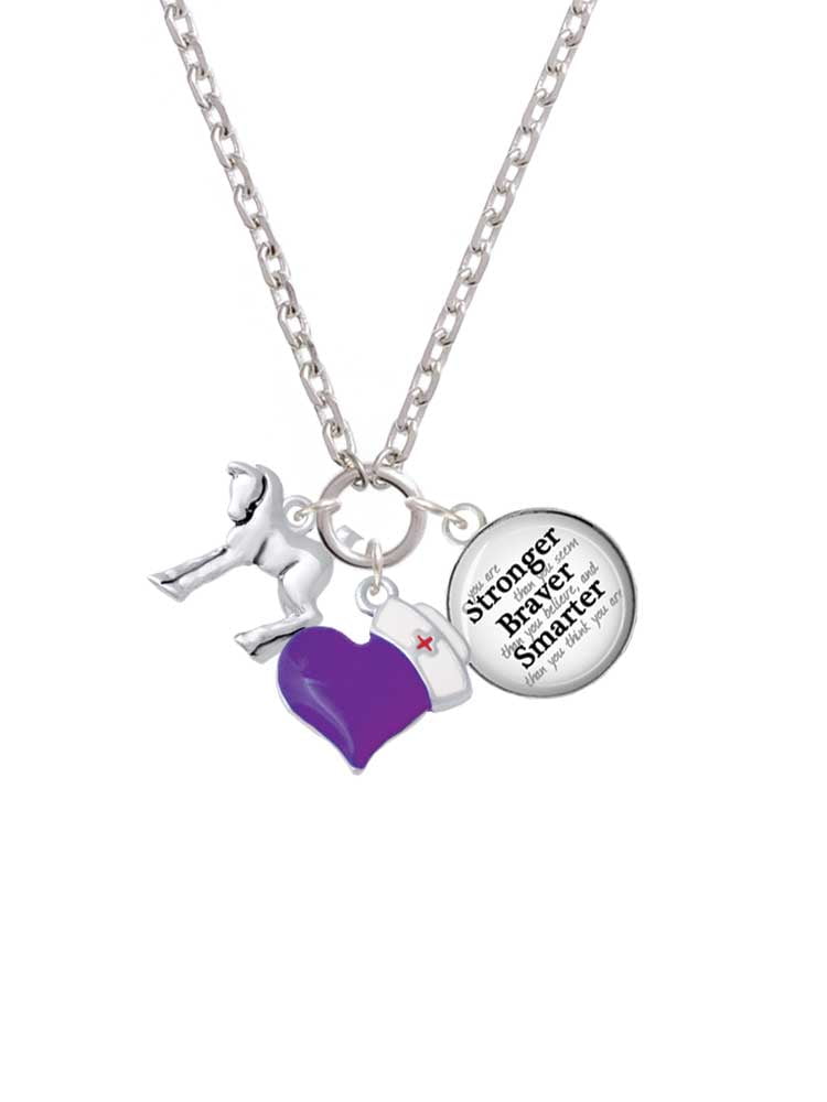 Delight Jewelry Silvertone Equestrian Horse - Purple Heart Nurse Strong Zoe Necklace