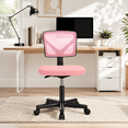 thumbnail image 2 of Kelno Small Desk Chair with Wheels Adjustable Computer Desk Chair with Lumbar Support Mesh Ergonomic Low-Back Office Chair, Pink, 2 of 8