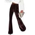 thumbnail image 3 of Liacowi Corduroy Flared Pants for Women 90s Vintage Boot Cut Pant Velvet Pants Slim High Waist Elastic Bottom Trousers, 3 of 4