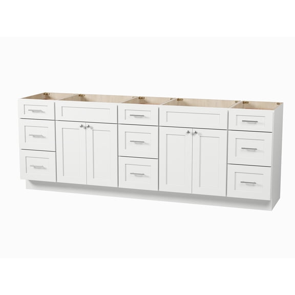 Disar 93" Double Bathroom Vanity Base Only in White