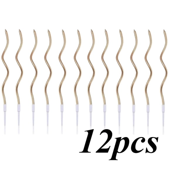 6/12/48pcs/1case Birthday Candles Spiral Cake Candles Long Thin Cake Candles For Wedding Party And Cake Decoration
