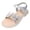 A22-Silver, variant on Toddler Girls Sandals Soft Rubber Flats Summer Flower Girl Cute and Sweet Shoes for Casual(Silver,12)