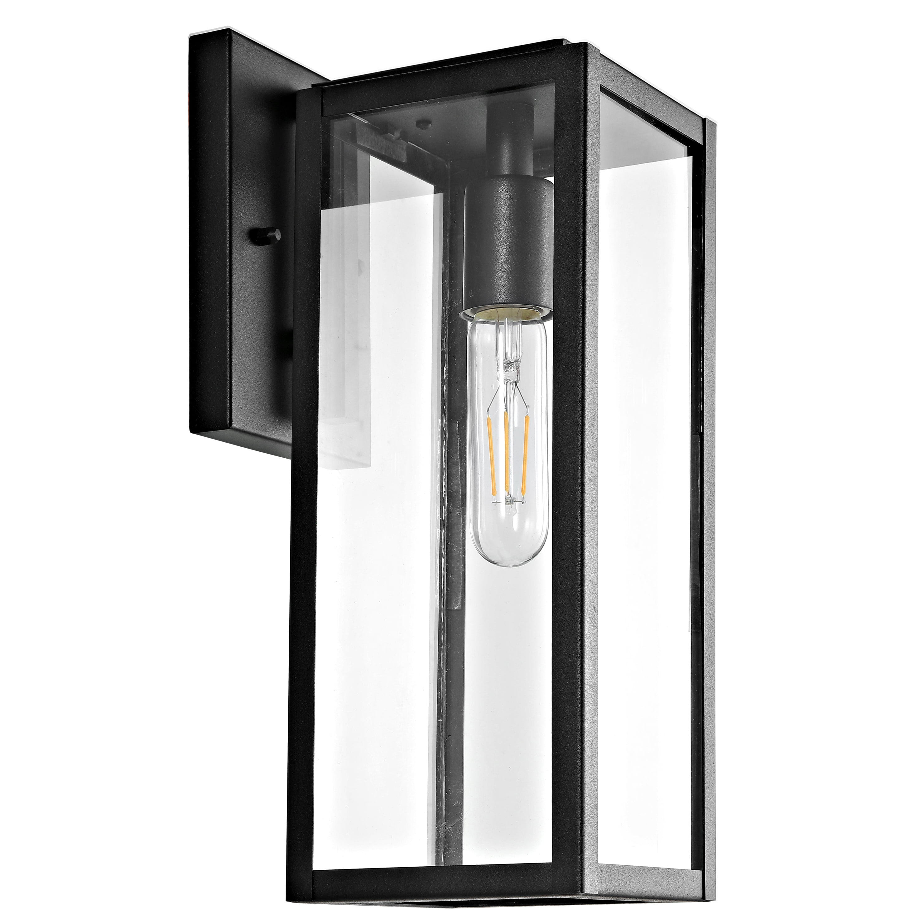 SAFAVIEH Norsan LED Black Iron Outdoor Wall Sconce with Clear Glass Shade