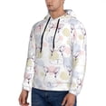 thumbnail image 3 of Fotbe Men's Hoodie with Hand Drawn Rabbit Pattern - Kangaroo Pocket Pullover Hooded Sweatshirt, Perfect for Daily Wear, Travel, and Home-Medium, 3 of 7