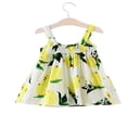 thumbnail image 5 of Jolie Robe d'Été Citron à Fleurs avec Nœud pour Bébé Fille, Robe Soleil, Vêtements 0-3T, 5 of 5