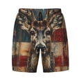 thumbnail image 4 of Lsque Mens Swim Trunks American Flag Deer Art Pattern - Bathing Suit Compression Liner - Beach Swim Shorts Swimwear - (S-3XL) - Stretch Quick Dry -, 4 of 9