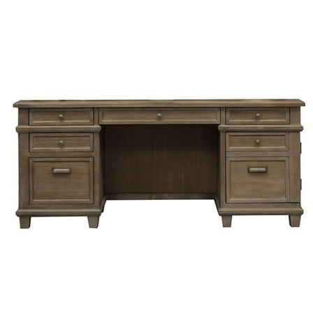 Bowery Hill Traditional Wood Brown Credenza constructed of Solid Pine