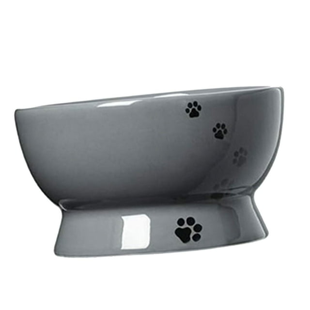 Cuenco de alimentación para gatos elevado, cuencos para gatos elevados, duradero, fácil de limpiar, cuenco de agua elevado para, cuenco de alimentació plano gris