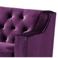 thumbnail image 5 of Inspired Home Paula Velvet Club Chair Button Tufted Lucite Acrylic Legs Modern, Purple, 5 of 9