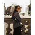 thumbnail image 4 of Abrigos de lana para mujer, Chaqueta corta holgada e informal, con doble botonadura y cuello levantado, para oficina, otoño e invierno, 2024, 4 of 5