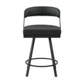 thumbnail image 5 of Lexicon Oxton Metal & Faux leather set of 2 Swivel Counter Height Chair in Black, 5 of 9