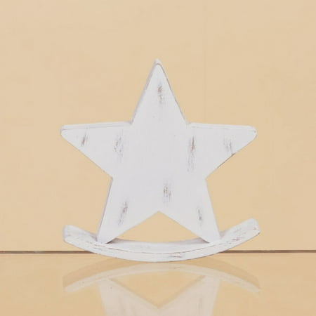 Pack of 2 Decorative Rustic Christmas Holiday White Washed Wood Stars 5.5"