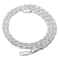 thumbnail image 5 of 4.8mm Solid .925 Sterling Silver Twisted Rope Chain Necklace, 26 inches, 5 of 7