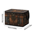 thumbnail image 3 of Yaayu Vintage Treasure Chest Storage Box, Foldable Non-Woven Organizer with Handle, Office Storage & Organization for Bedroom Closet, Brown, 3 of 9