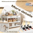thumbnail image 5 of Magic Union Kitchen Island with Power Outlets, 47 Inches Width Kitchen Shelf with Large Worktop, Wooden Island Counter with Shelves, 2 Drawers, and 4 Hooks for Living Room, White and Natural, 5 of 7