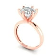 thumbnail image 2 of Solitaire Engagement Ring for Women - 3ct Simulated Diamond in 14K Rose Gold Promise Ring, 2 of 6