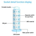 thumbnail image 6 of Qonioi Power Strip Surge Protector Tower, 3 USB Ports 20 Socket Plugs 6.6ft Cord, Vertical Charging Station, 6 of 7