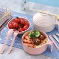 thumbnail image 4 of ACDANC Microwave Ramen Bowl Set,Instant Noodles Bowl with Chopsticks&Fork,Microwave Noodle Bowl College Dorm Room Essentials for Girls for Boys Apartment Essentials - Pink, 4 of 7