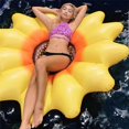 thumbnail image 3 of unidad de anillo de natación inflable de pvc con flotador de girasol para playa al aire libre, 3 of 5