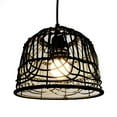 thumbnail image 4 of DOLITY Rattan Woven Pendant Fixture Shades, Wicker Rattan Shades Ceiling Lamp Shade for Dining Living Bedroom Kitchen Farmhouse，Black(Only Lampshades）, 4 of 6