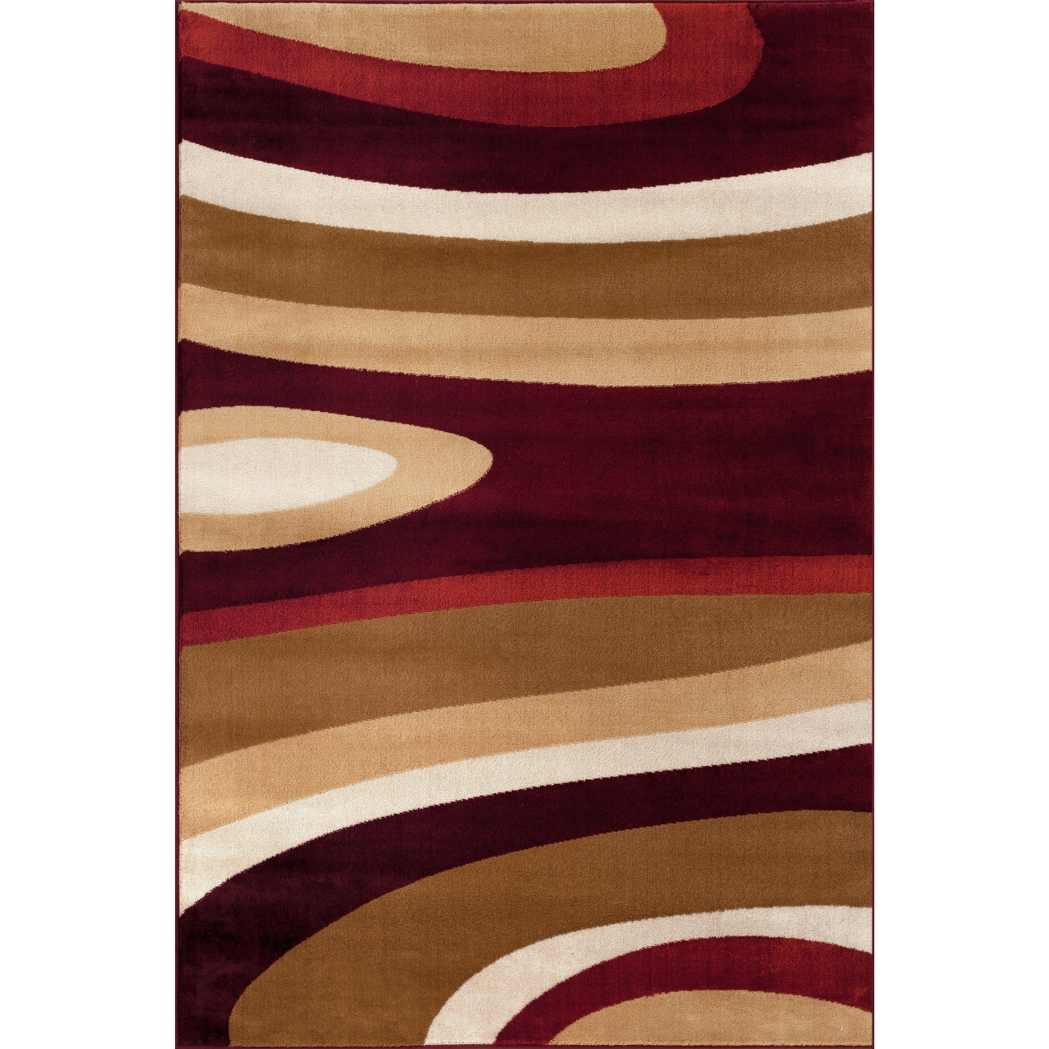 World Rug Gallery Burgundy Polypropylene Abstract Contemporary Modern