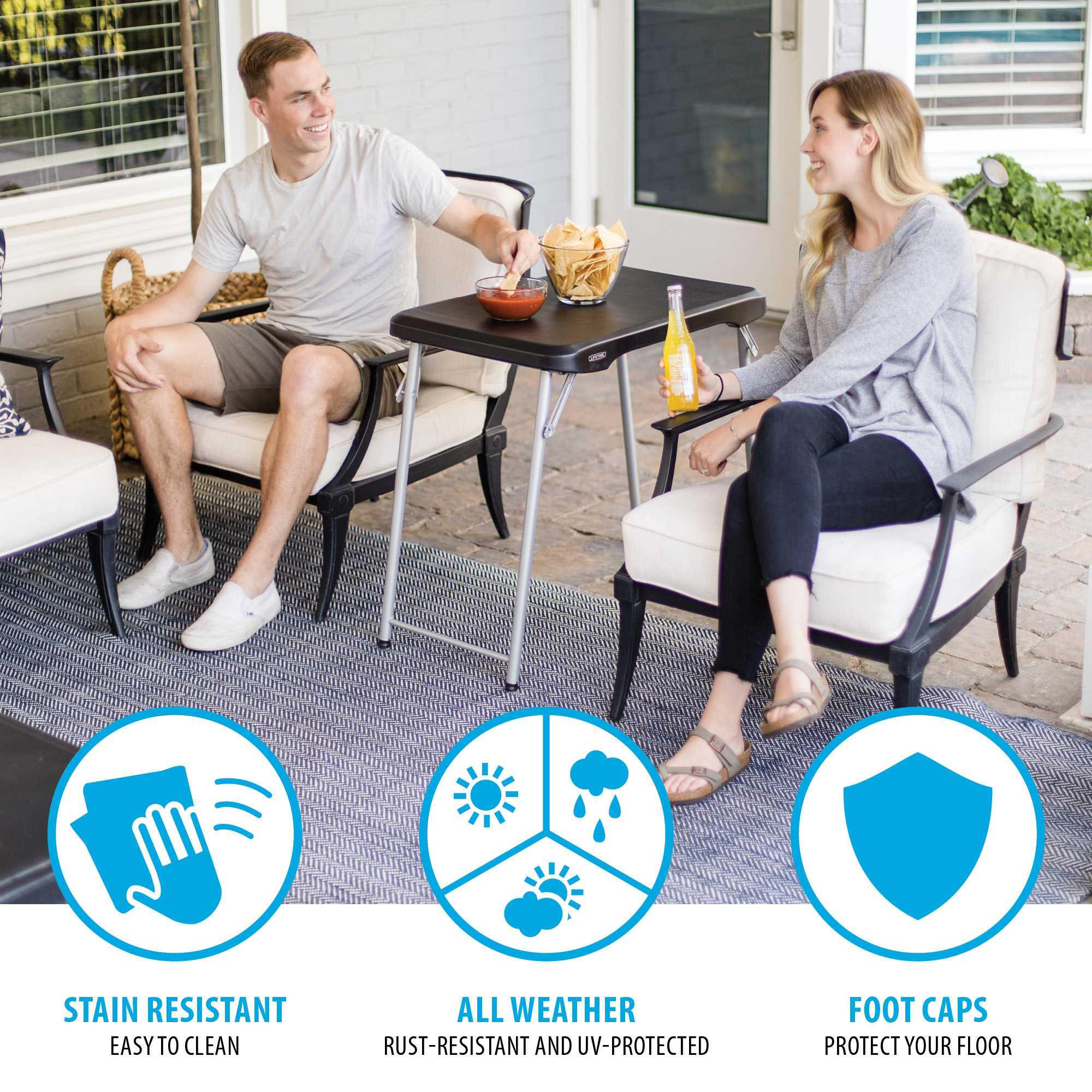 Lifetime 30-Inch Personal Rectangle Folding Table, Black photo 6