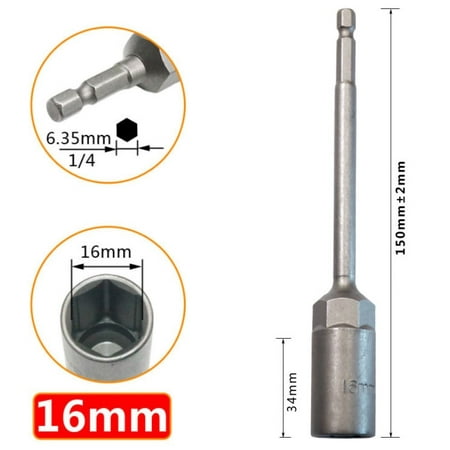 

1PC 150mm Hexagon Nut Driver Drill Bit Adapter Socket Wrench Extension Sleeve