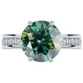 thumbnail image 2 of 3ct Moissanite Diamond Rings for Women Red/Green/Yellow Round Cut D Color VVS1 Engagement Rings Moissanite Anniversary Promise Wedding Rings Wife Gifts with Certificate, 2 of 9