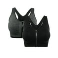 thumbnail image 2 of 2 pack Women's Sports Bras Zipper Yoga Bras Racerback Workout Bras Wireless Zip Front High Impact Yoga Bras for Yoga Gym Workout Fitness, 2 of 7