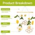 thumbnail image 2 of Bamboo Wood Baby Crib Mobile Bee Floral Nursery Hanging Wind Chime (yellow,green,white ), 2 of 8