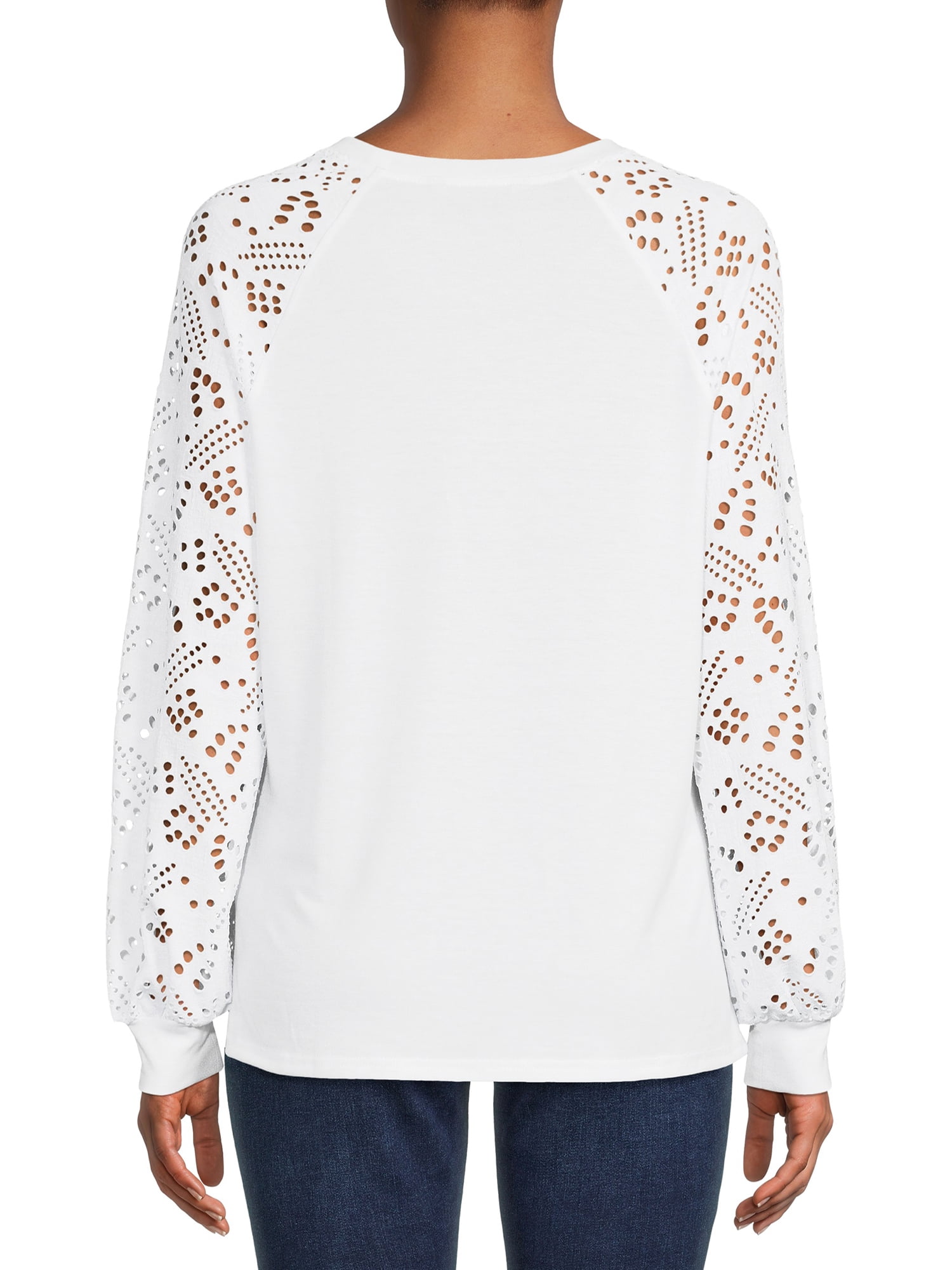 Nine.Eight Women Casual Long Sleeve Round Neck Statement Pullover Sweatshirt