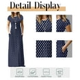thumbnail image 5 of Mengpipi Women Maxi Dresses Short Sleeve Long Loose with Pockets S-2XL, 5 of 6