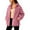 Hot Pink, variant on 2025 Fall Winter Fleece Jacket for Women Zipper Stand Collar Casual Coats Long Sleeve Warm Outwear with Pockets