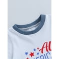 thumbnail image 6 of Musuos Kids Boys Shorts Set, 6 12 18 24M 3 4 5Y Short Sleeve Letters Print T-shirt with Elastic Waist Shorts for Independence Day, 6 of 9
